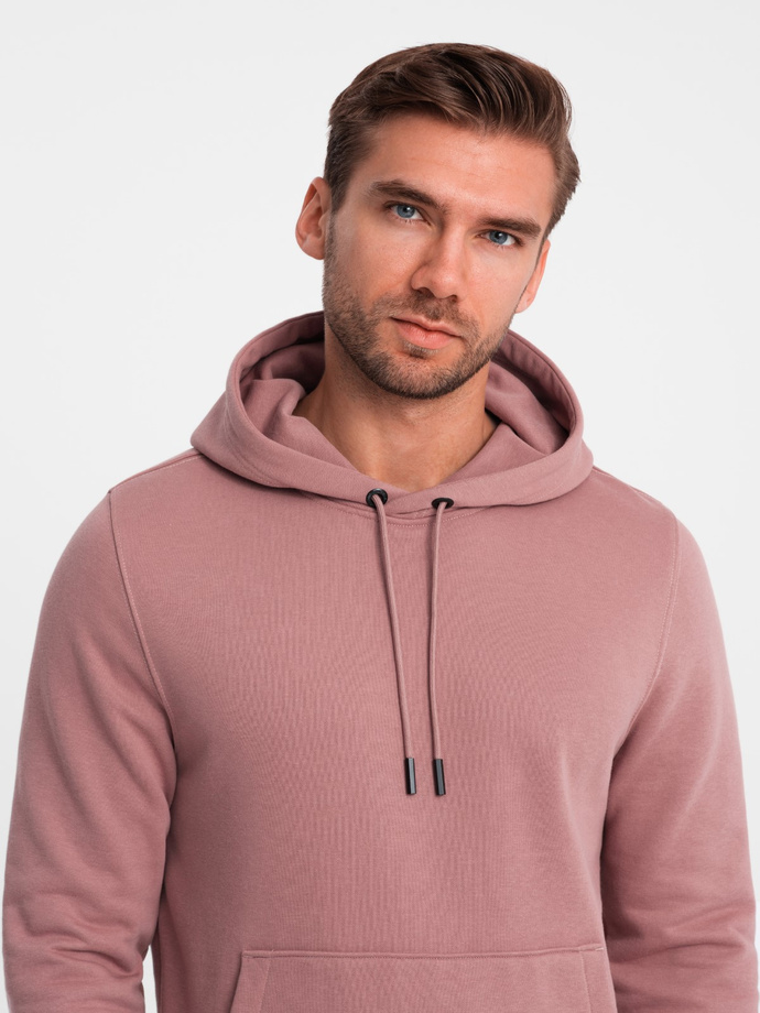 Komplet męski dresowy BASIC bluza kangurka + joggery – ciemnoróżowy V4