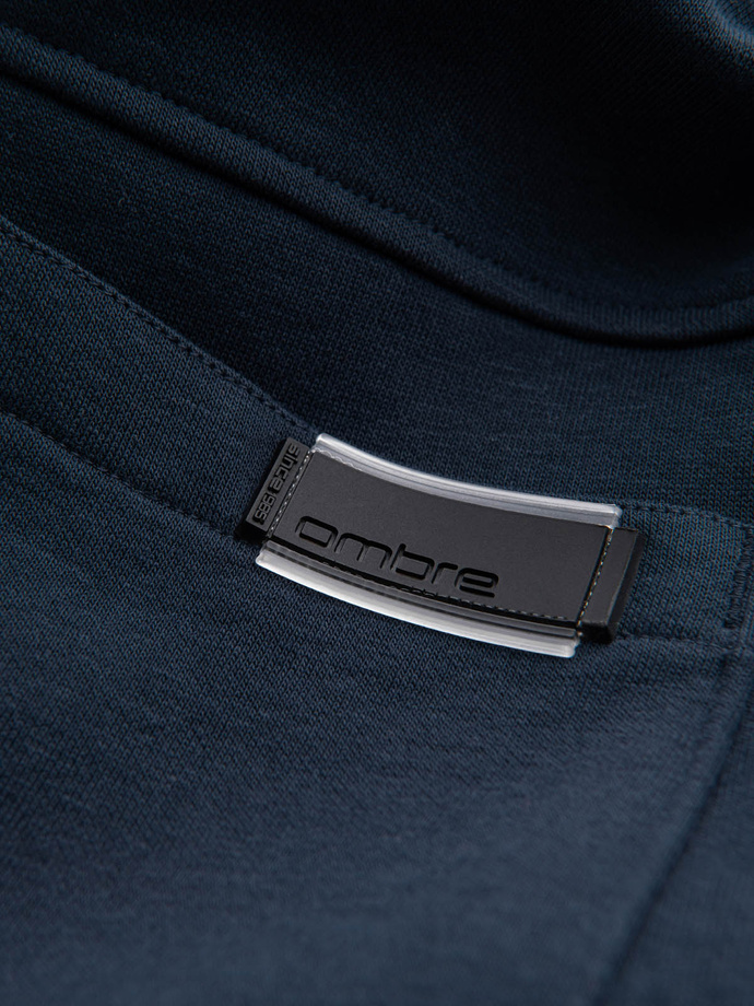 BASIC men's cotton jogger sweatpants - navy blue V1 OM-PABS-0174