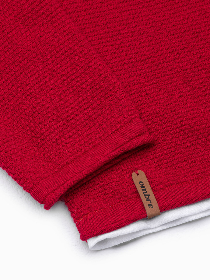 Sweter męski - czerwony V6 E121