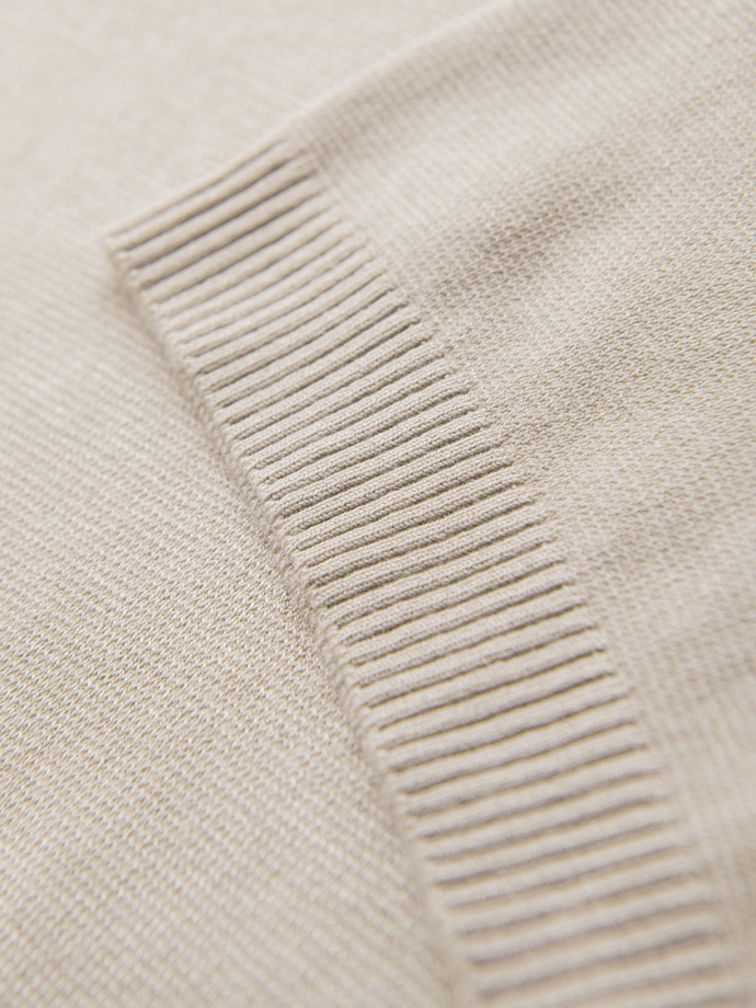 Klasyczna dzianinowa koszulka męska ze ściągaczami– jasnoszara V3 OM-TSCT-0252