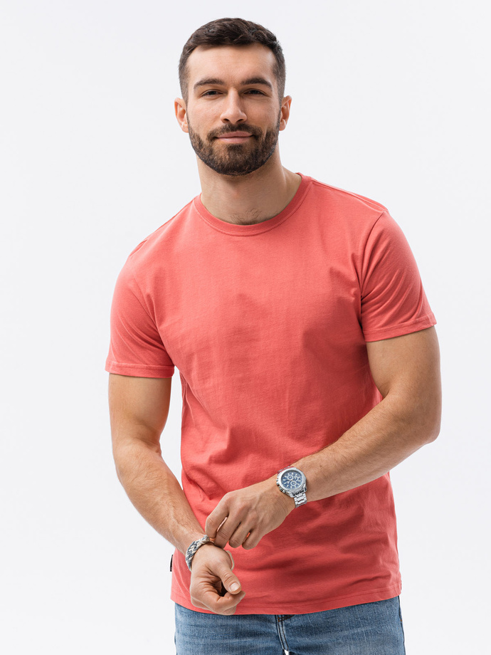 Men's plain t-shirt - coral S1370