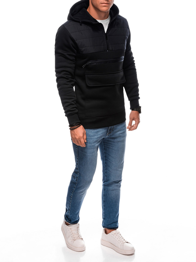 Bluza męska z kapturem B1684 - czarna