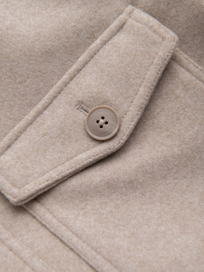 Men's lightweight fleece jacket with viscose - beige V1 OM-JANP-0199