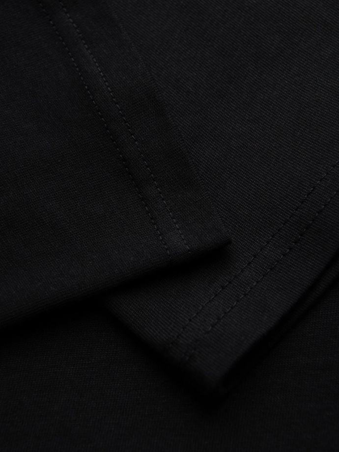 Men's cotton T-shirt with jewelry applique on chest - black V1 OM-TSCT-0290