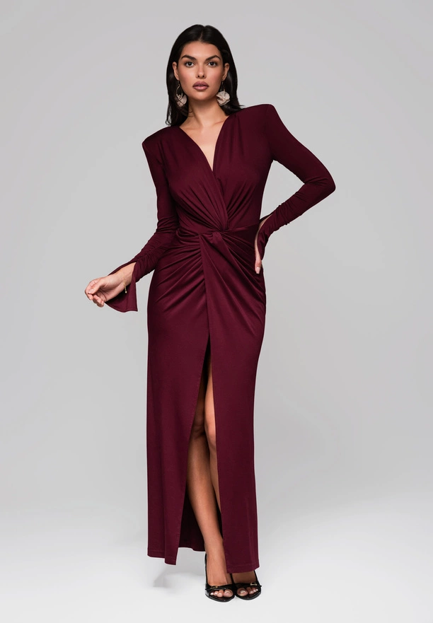 Evening dress LA-OM-DLR185 - burgundy