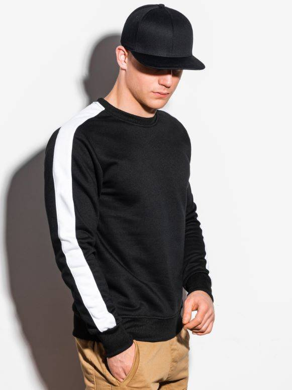 Men's hoodless sweatshirt OM-SSNZ-22FW-010 - V4 black