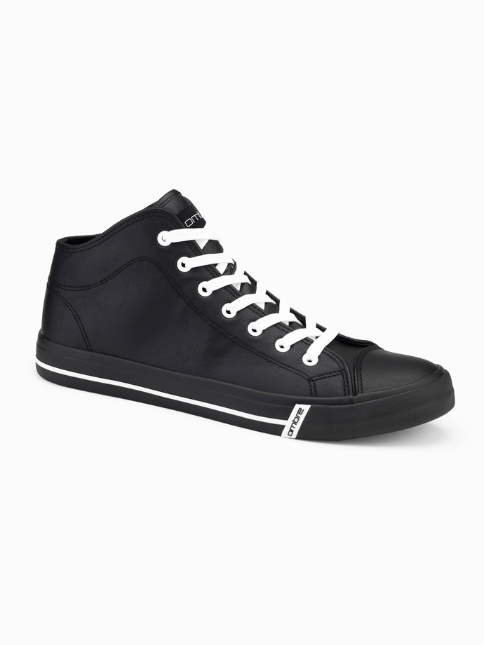 Contrasting men's sneakers with raised upper - black V1 OM-FOTH-0121