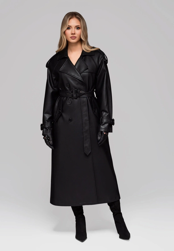 Women's LARICA trench coat with belt OW-COLC-0101 v1 - black