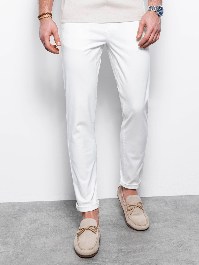 Men's pants chinos - white P894