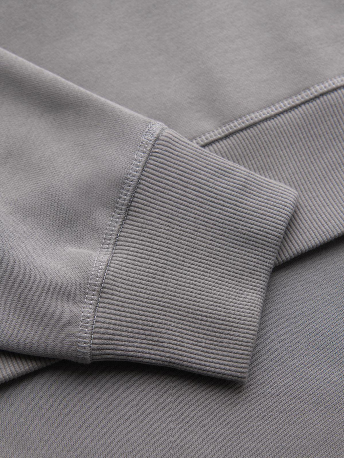 Men's classic round neck sweatshirt - grey V4 OM-SSNZ-0243