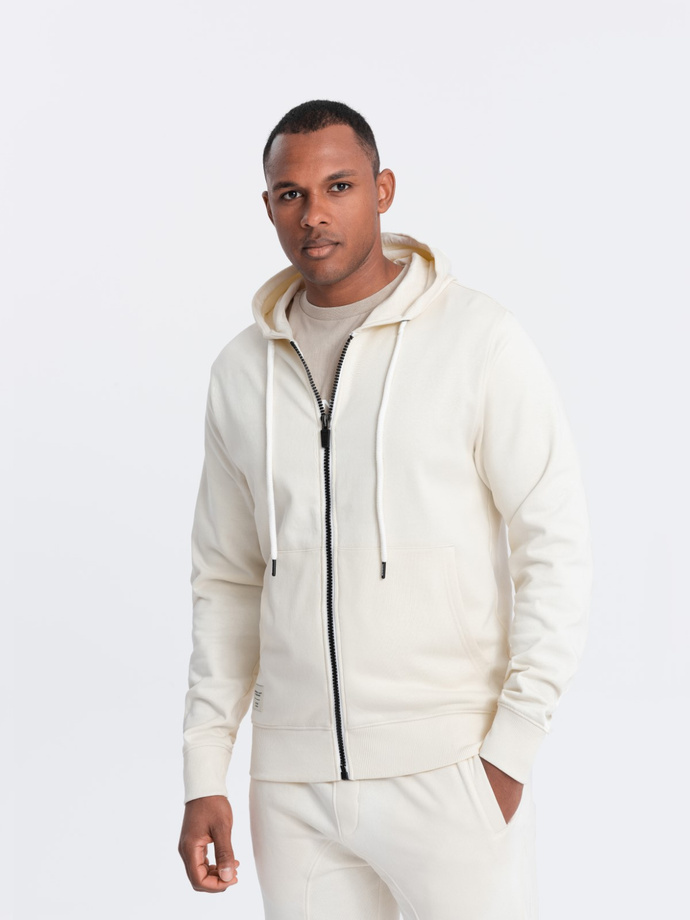 Men's tracksuit set jogger pants + stretch sweatshirt - cream V11