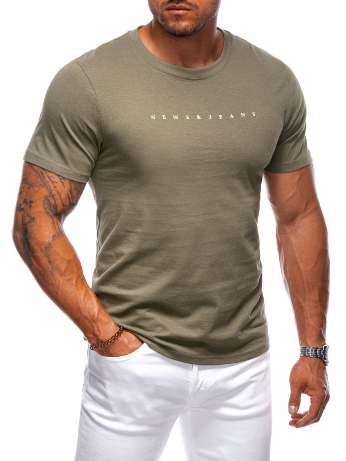 Men's printed t-shirt S2005 - zielony