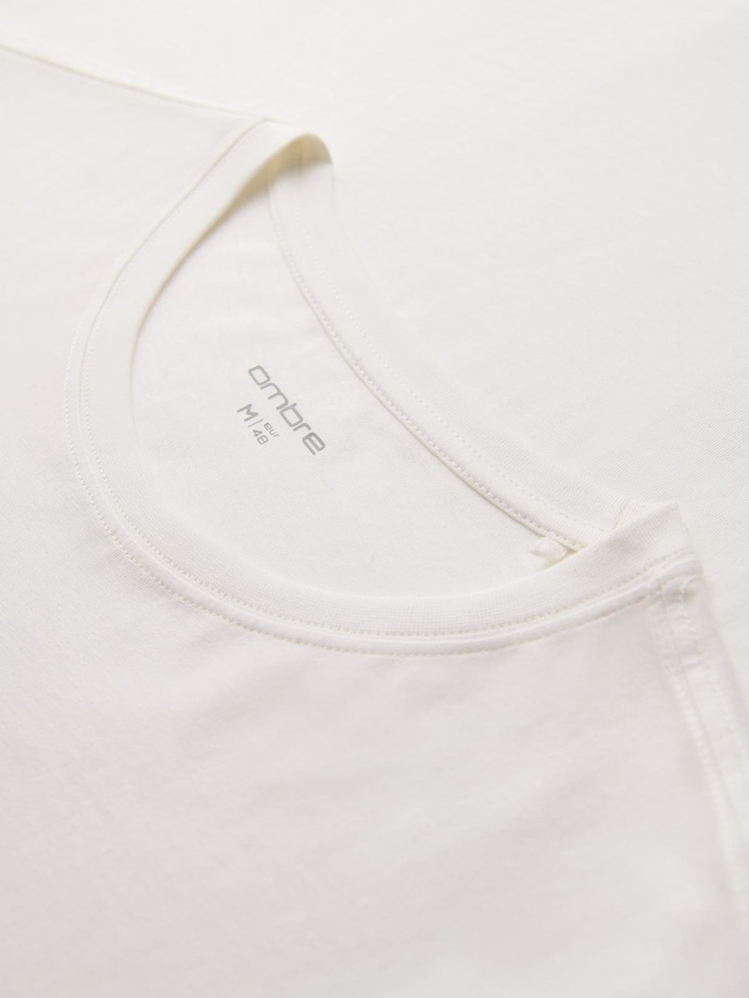 T-shirt męski bawełniany z graficznym printem – biały V1 OM-TSPT-0246