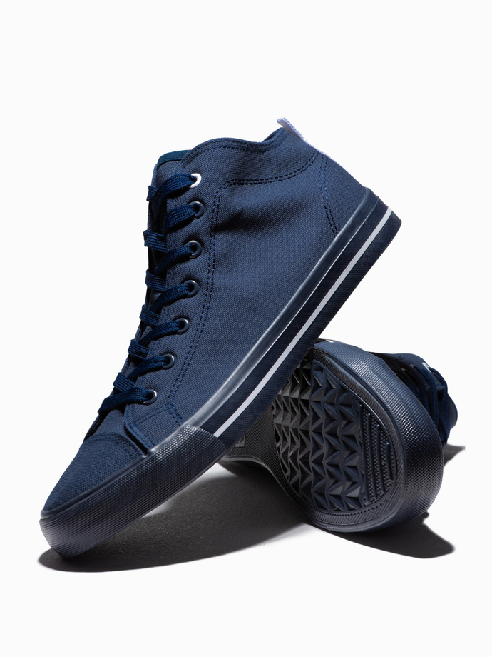 Men's high-top trainers T389 - navy