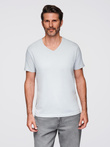 BASIC men's classic cotton tee-shirt with a crew neckline - light grey V23 OM-TSBS-0237