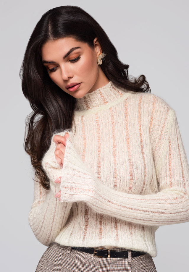 Women's turtleneck LW-SWTN-0112 - ecru