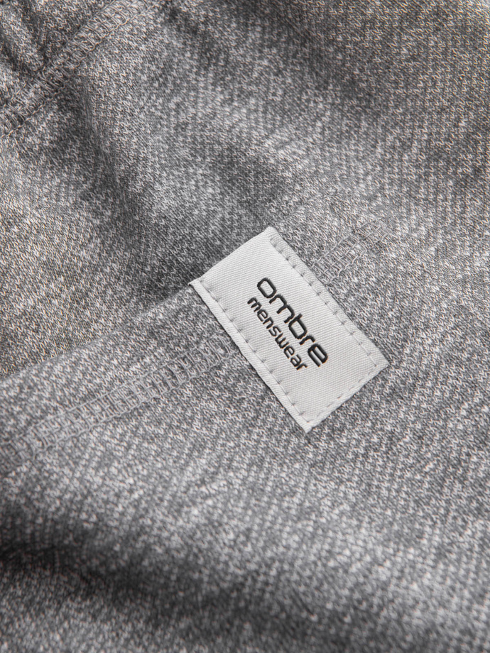 Spodenki męskie z tkaniny melanżowej LOOSE FIT - szare V6 OM-SRSK-0116