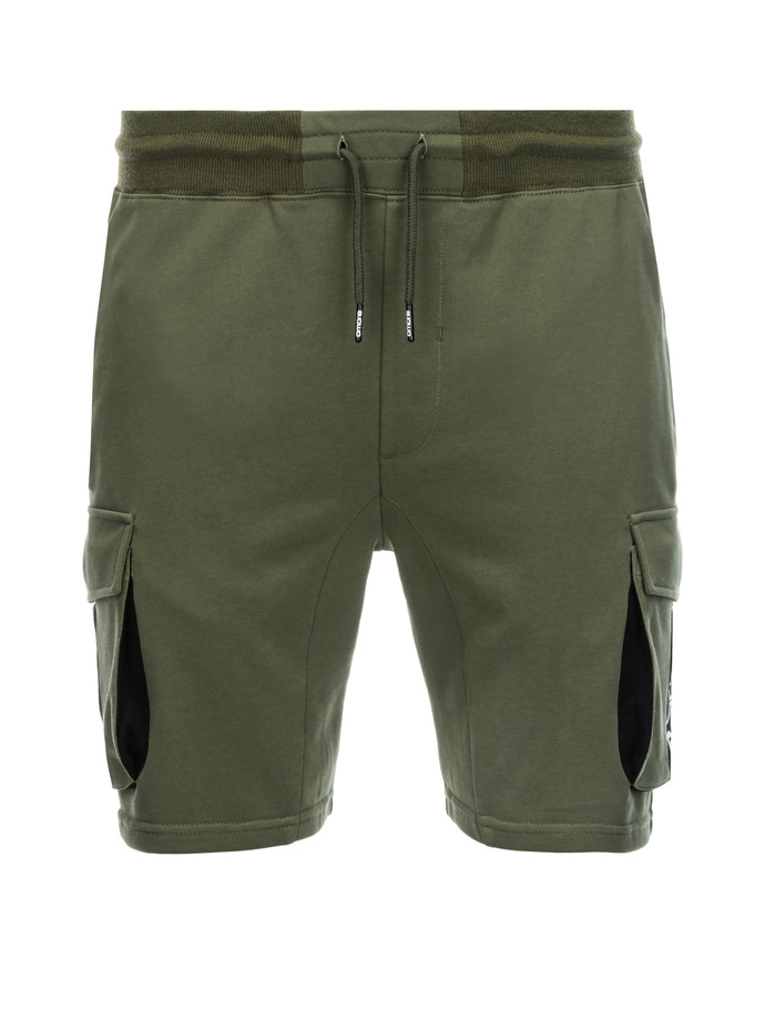 Men's shorts with cargo pockets - olive V4 OM-SRSK-0106