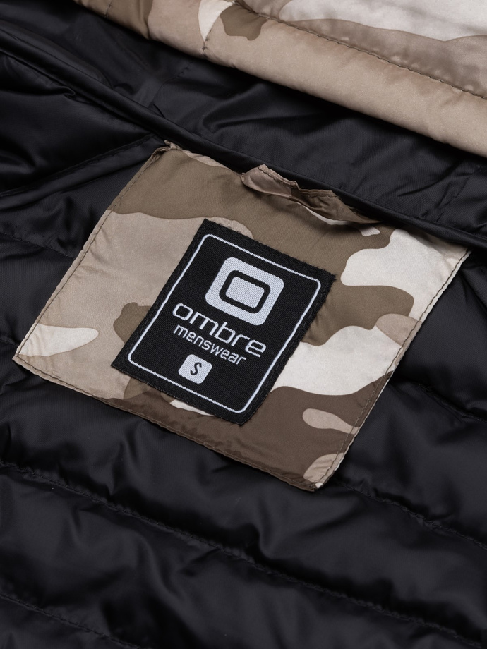 Bezrękawnik męski pikowany - brązowe moro V20 V53