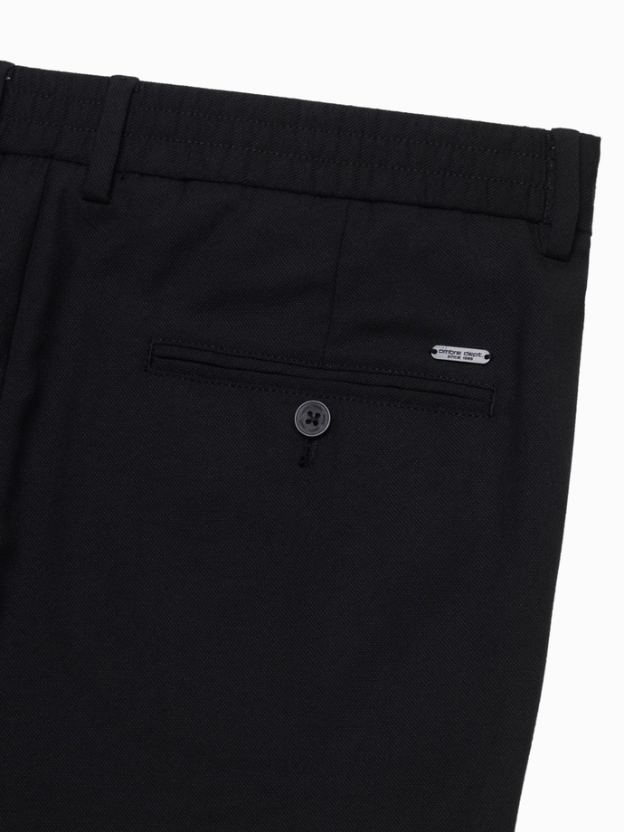 Men's REGULAR FIT chino pants with elastic waistband - black V4 OM-PACP-0157