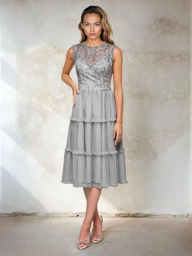DLR180 midi dress - gray
