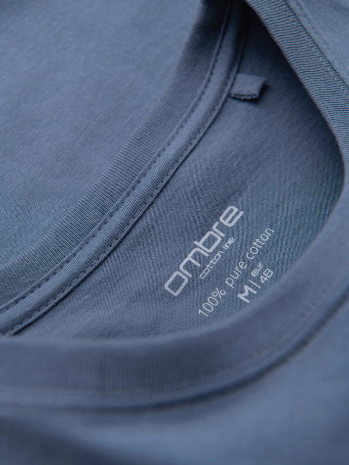BASIC men's classic cotton T-shirt - blue denim V7 OM-TSBS-0236
