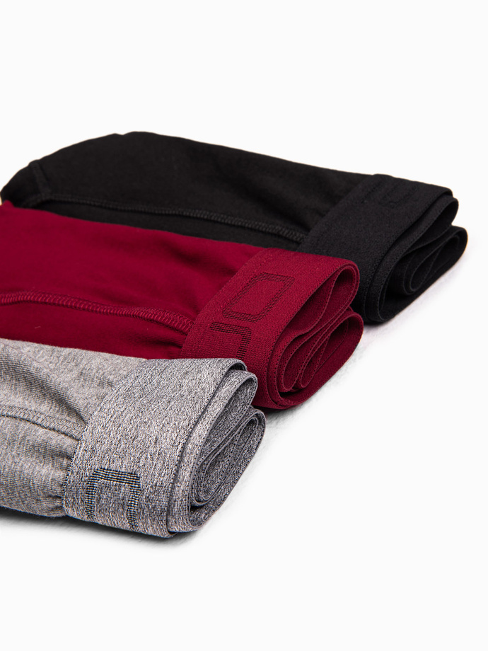 Men's cotton boxer shorts with logo - 3-pack mix V3 OM-UNBO-0105