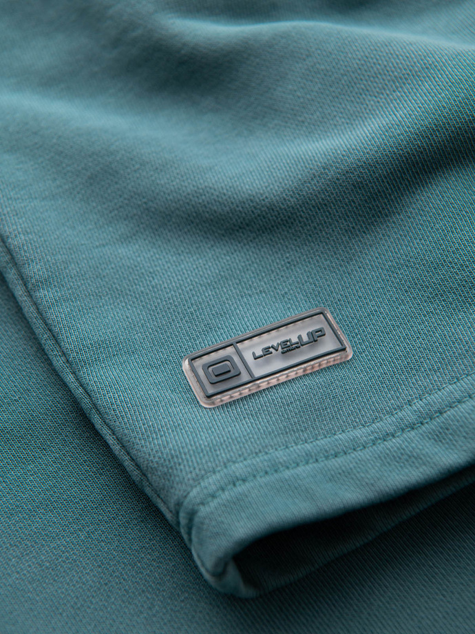 Men's RELAXED FIT athleisure style short sweat shorts - turquoise V1 OM-SRWS-0122