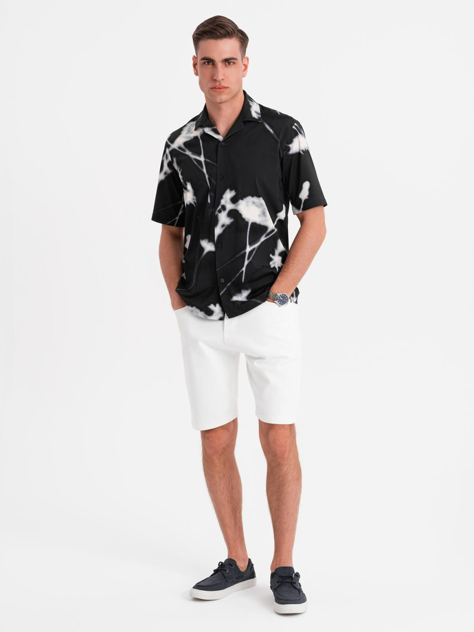 Men's denim shorts with a classic cut - white V1 OM-SRDS-0171