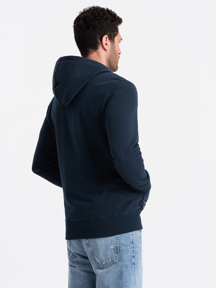 BASIC men's cotton stretch sweatshirt - navy blue V1 OM-SSBZ-0160