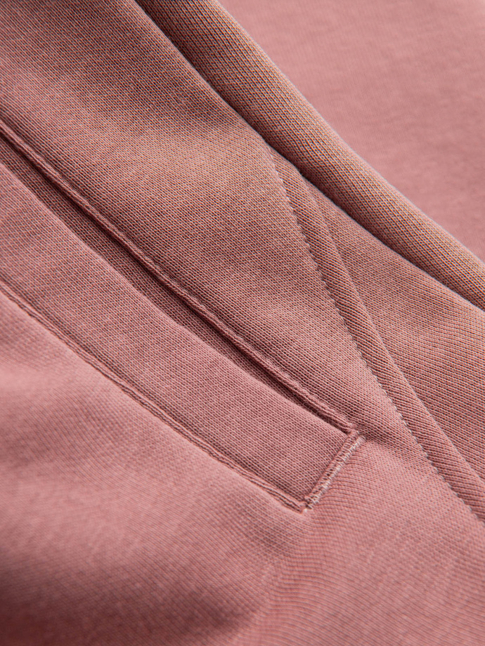 Men's BASIC cotton jogger sweatpants - dark pink V4 OM-PABS-0174