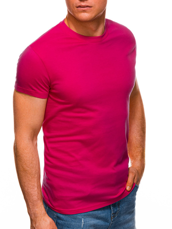 Men's plain t-shirt S970 - dark pink