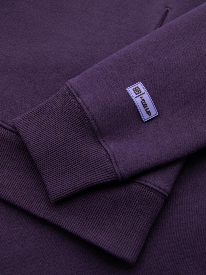 Unisex sweatshirt with pockets and hood - purple V13 OU-SNBC-0105