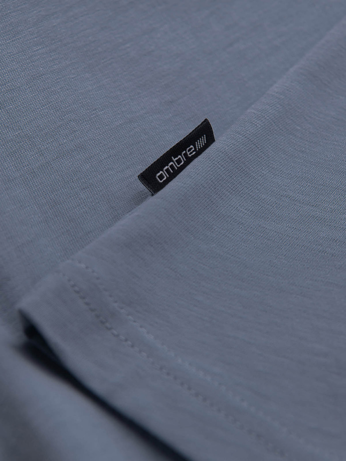 BASIC men's classic cotton T-shirt - dark blue V18 OM-TSBS-0146