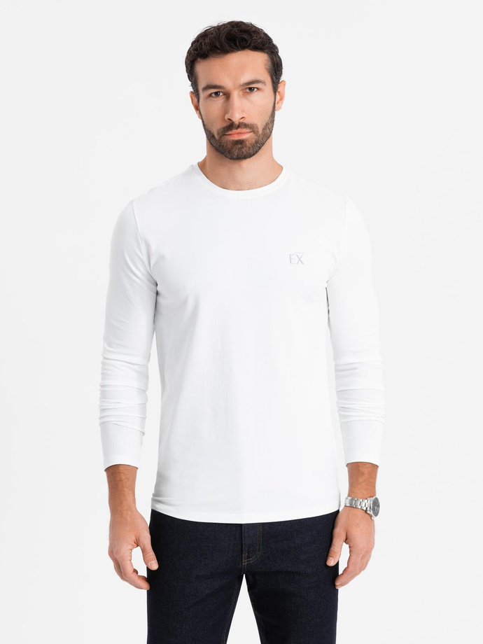 Men's longsleeve with raglan contrast sleeves - white and gray V5 OM-LSCL-0105