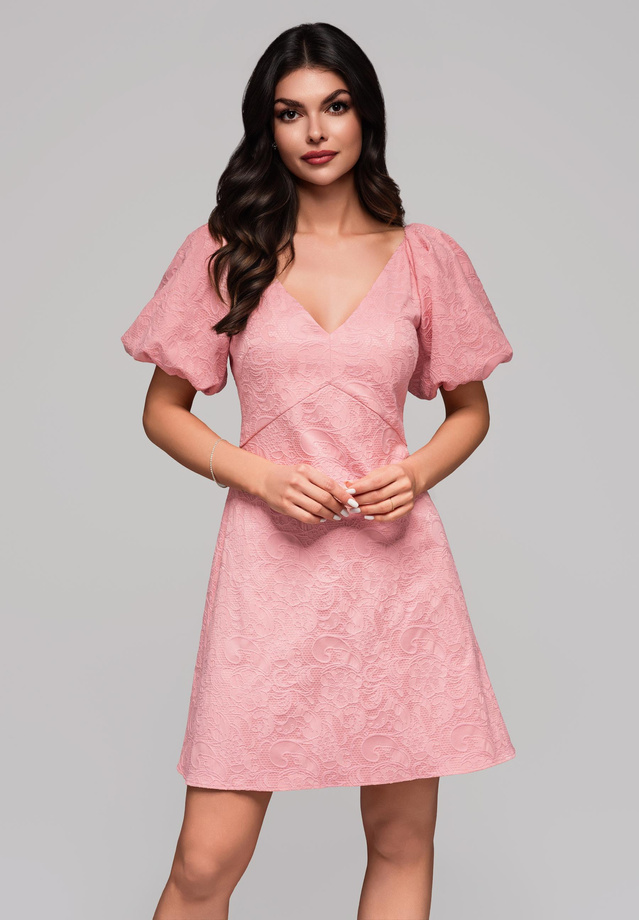 Evening dress LA-OM-DLR124 Regular Fit pink