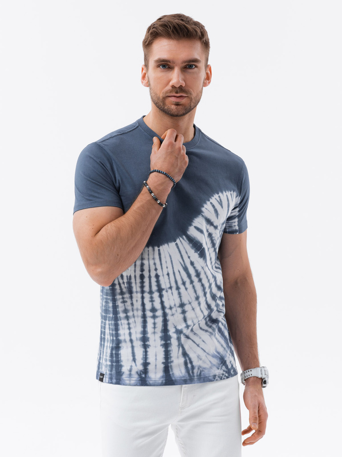 TIE DYE men's cotton T-shirt - dark blue V4 S1617