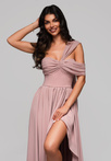 Evening dress LA-OM-DLR196 - dirty pink