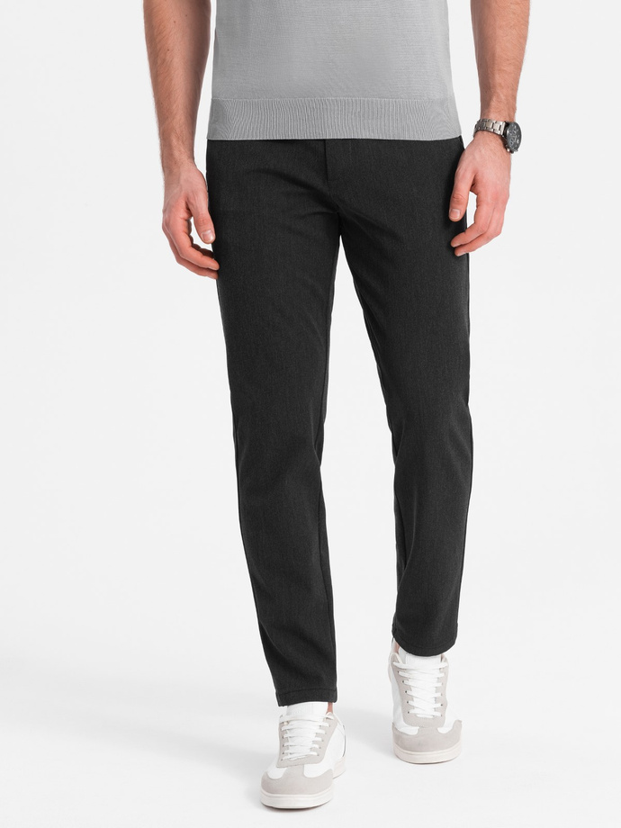 Eleganckie męskie spodnie chino SLIM FIT - grafitowe V2 OM-PACP-0191