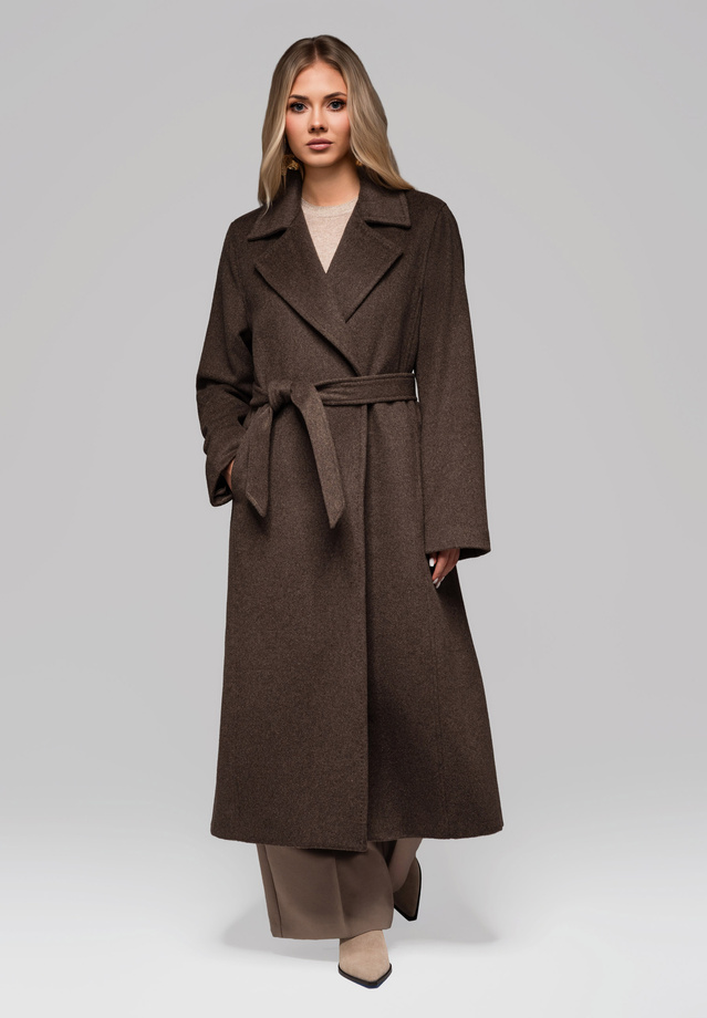 Women's wool coat LARICA OW-COLC-0106 v3 - brown