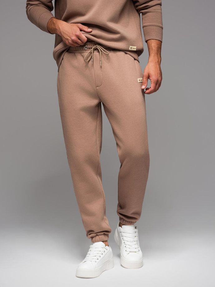 UNISEX tracksuit set in athleisure style with pants and sweatshirt - brown V16 Z109