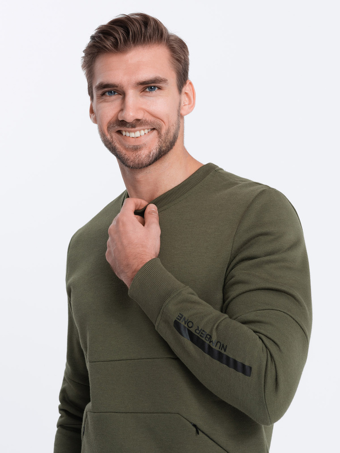 Men's sweatshirt - dark olive B1349