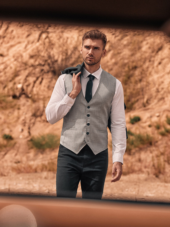 Men's vest - light grey V56