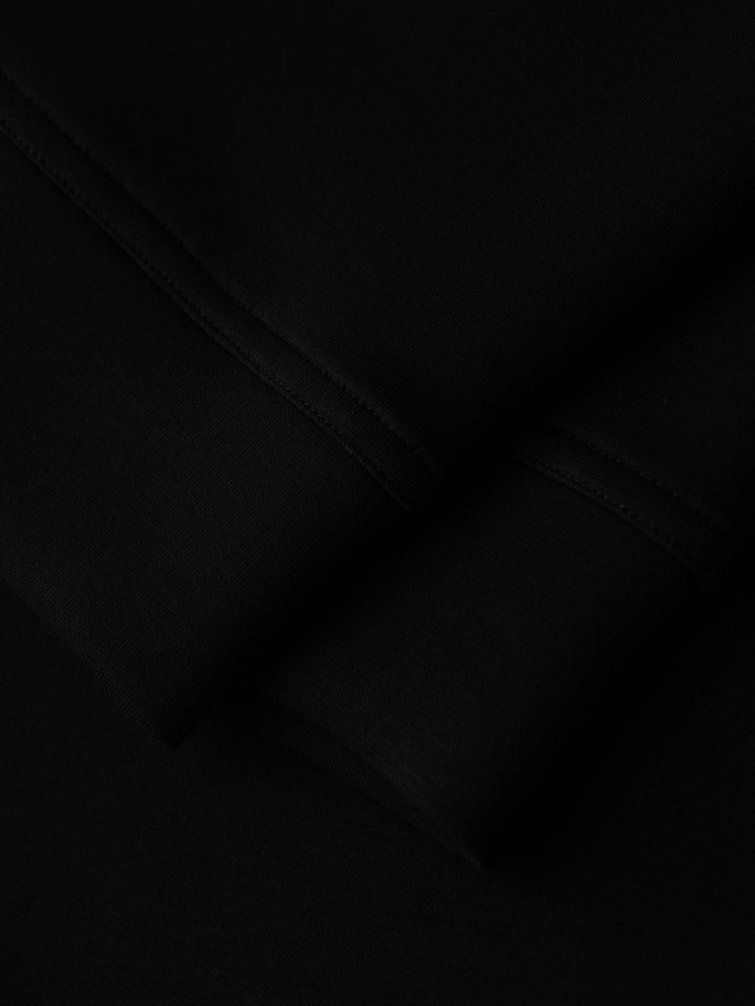 Men's sweatpants with ribbed legs and rubber print - black V1 OM-PASK-0223