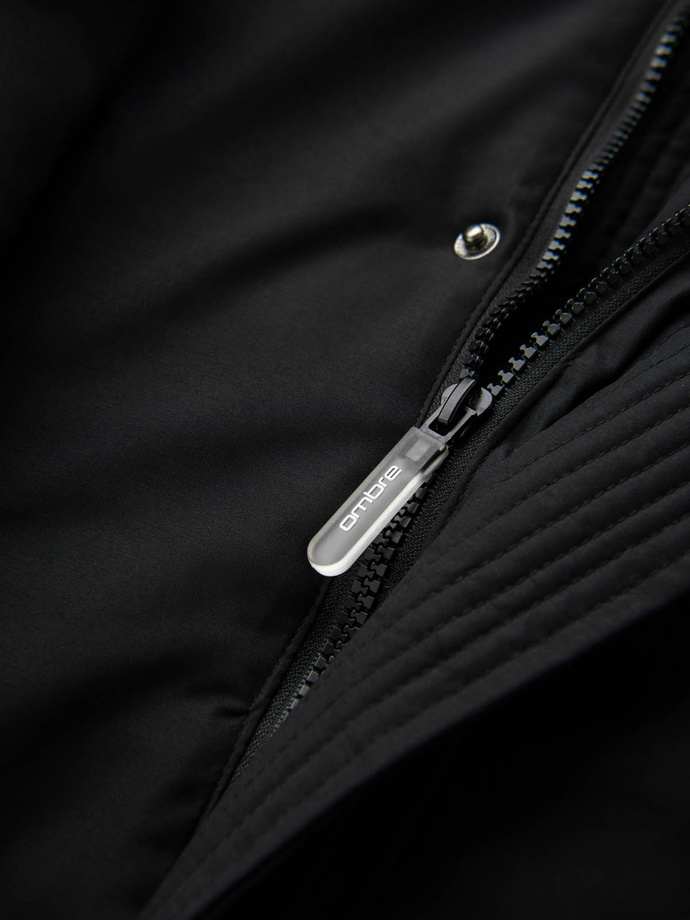 Men's long seasonal outdoor style jacket - black V1 OM-JALJ-0202
