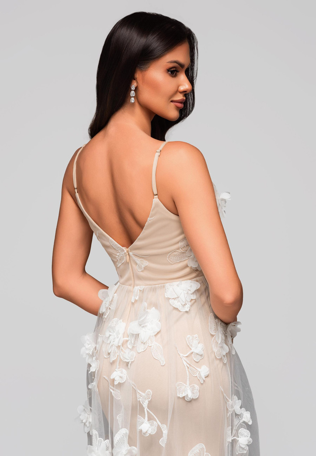 Evening dress LA-OM-DLR203- beige