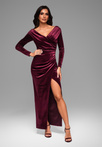 Evening dress LA-OM-DLR040 - dark red