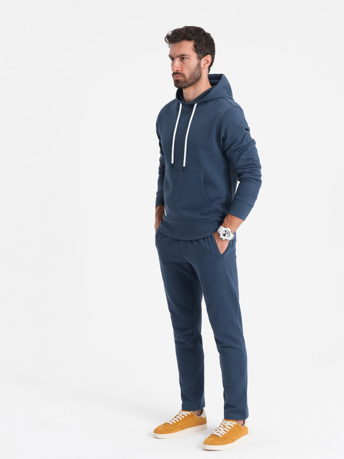 Men's sweatshirt set kangaroo sweatshirt + pants - dark blue V4 Z80