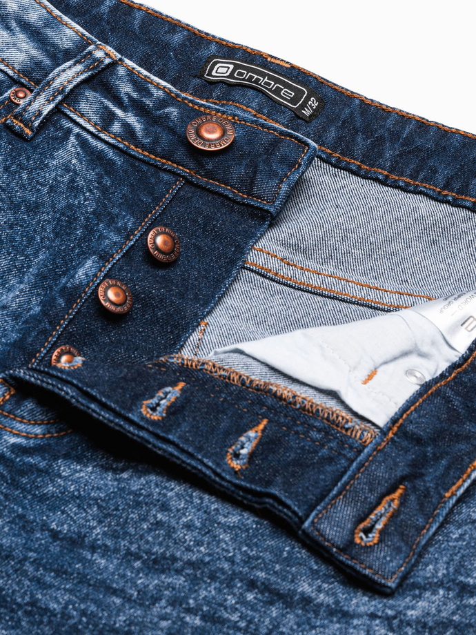 Krótkie spodenki męskie jeansowe - niebieskie W305