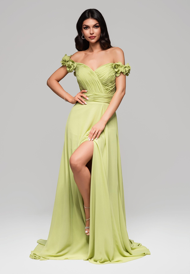 Evening dress LA-OM-DLR141 - lime